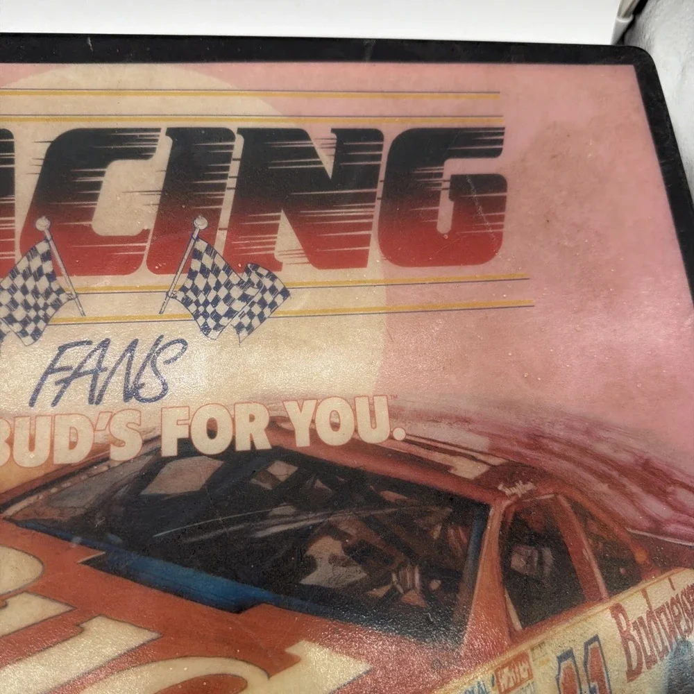 Vintage 1989 Budweiser Beer Racing Fans Lighted Sign Terry Labonte NASCAR Works!